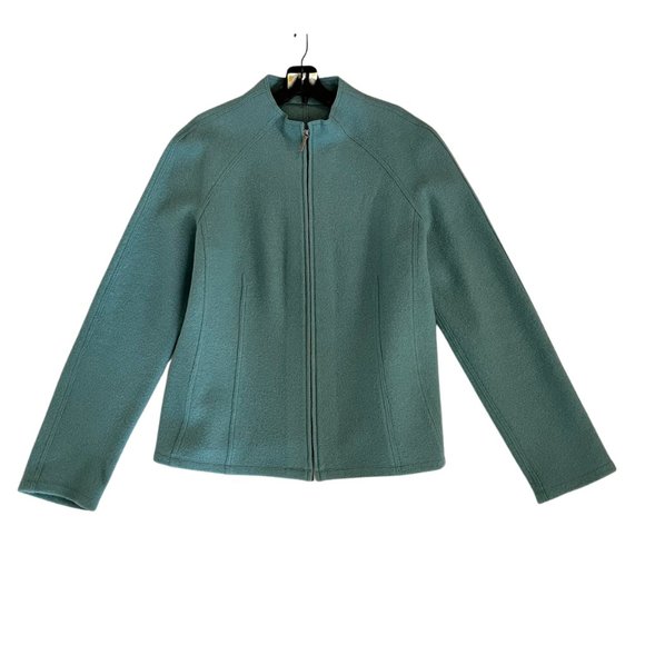 Lafayette 148 New York Vintage Cardigan 100% wool Dusty Turquoise, Size 12 - Picture 4 of 6